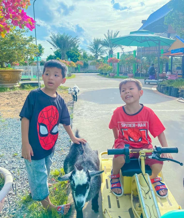 Nhiều du khách “nhí” thích thú cùng gia đình đi ngắm thú cưng ở Sa Đéc