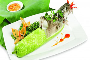 Cá lóc hấp bầu