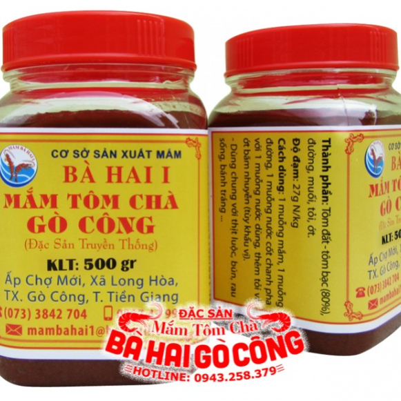 Mắm tôm chà Bà Hai Gò Công hủ 500g